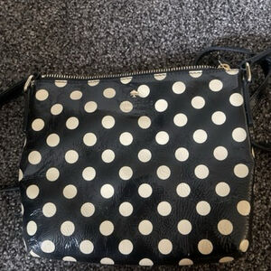 Kate Spade Polka Dot Patent Leather Crossbody Black / Ivory